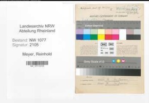 Entnazifizierung Reinhold Meyer , geb. 15.09.1920 (Arbeiter)