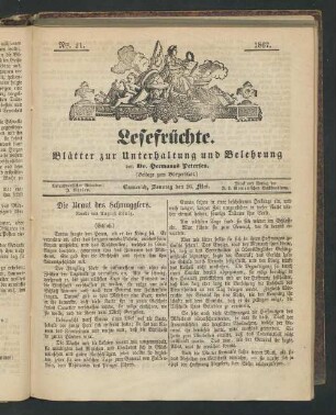 Lesefrüchte. 1867-1868