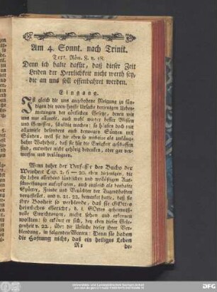 Am 4. Sonnt. nach Trinit. Text. Röm. 8. v. 18.