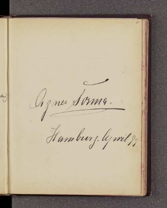 Agnes Sorma ; Rose Ettinger Frederic Lamond. – Hamburg, April 1899