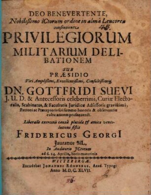 Privilegiorum militarium delineatio
