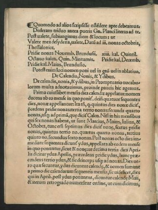 De Calendis, Nonis, & Ydibus.