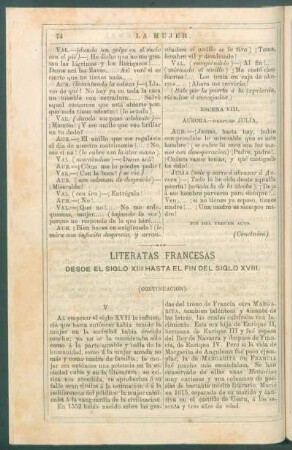 Literatas francesas desde el siglo XIII hasta el fin del siglo XVIII. (Continuación).