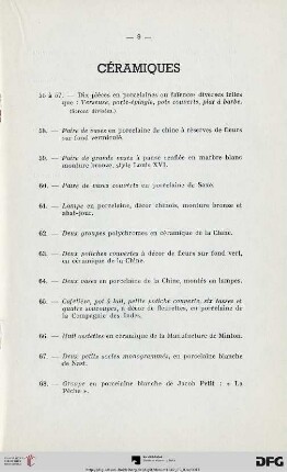 Céramiques (Nr. 55-74)