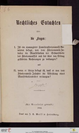 Rechtliches Gutachten