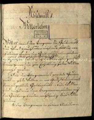 Handschrift zur Bergbaukunst