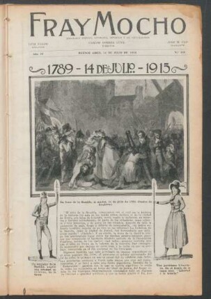 1789 - 14 de Julio - 1915 : La toma de la Bastilla, el martes, 14 de julio de 1789.