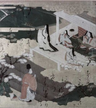Szene des Genji Monogatari, Flug eines Spatzen