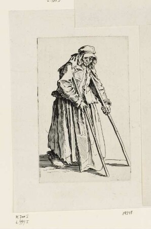 Bettlerin mit zwei Krücken, Blatt 16 der Folge "Bettler"