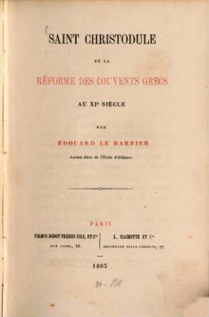 Saint Christodule et la réforme des couvents grecs au XIe siècle