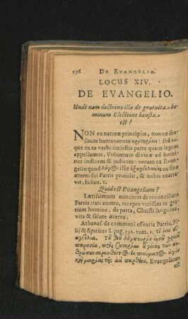 Locus XIV. De Evangelio.