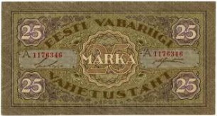 Geldschein, 25 Estnische Mark, 1922