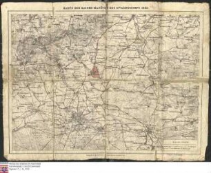 Topographische Karte der südlichen Wetterau zum Kaisermanöver des elften Armeecorps 1883