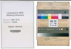 Entnazifizierung Heinrich Oepen , geb. 17.05.1912 (Kaufmann)