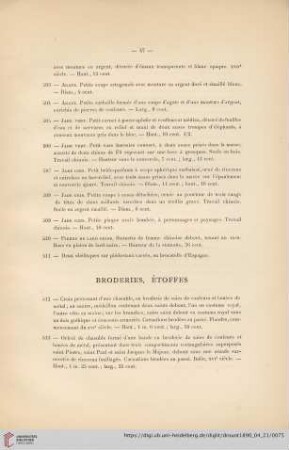 Broderies, Étoffes (Nr. 512 - 522)