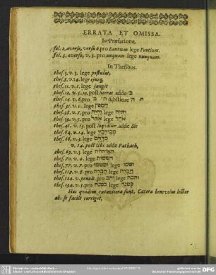 Errata Et Omissa
