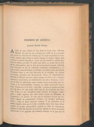 Hombres de América : Joaquín García Monge
