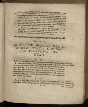Sectio III. De Officiis Hominum erga Se Invicem Intuitu Dominiorum Iuribusque Connexis