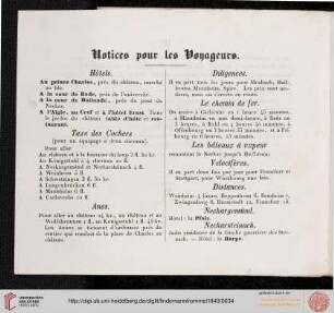 Notices pour les Voyageurs