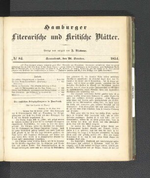 No. 84. 21. Oktober 1854