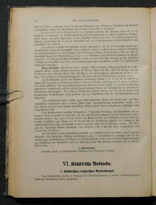 VI. Städtische Betriebe.