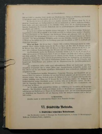 VI. Städtische Betriebe.