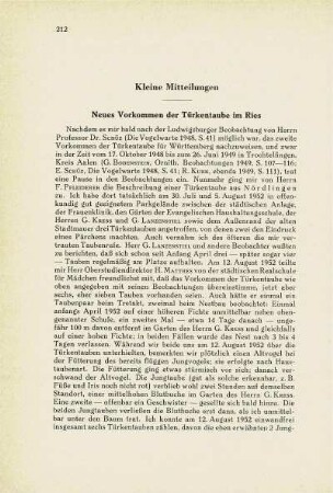 Kleine Mitteilungen