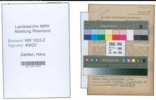 Entnazifizierung Hans Zahlten , geb. 10.09.1915 (Grosshaendler)