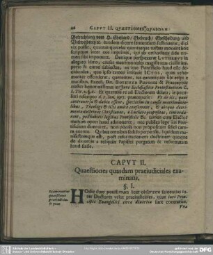 Caput II. Quaestiones quasdam praeiudiciales examinans