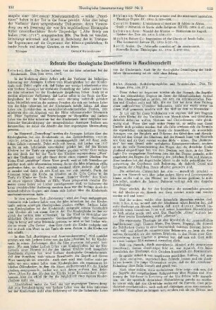 151-152 [Rezension] Brinkel, Karl, Die Lehre Luthers von der fides infantium bei der Kindertaufe