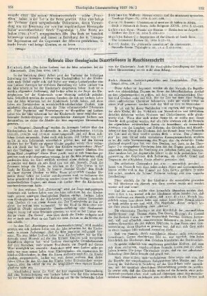 151-152 [Rezension] Brinkel, Karl, Die Lehre Luthers von der fides infantium bei der Kindertaufe