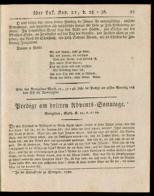 Predigt am dritten Advents-Sonntage