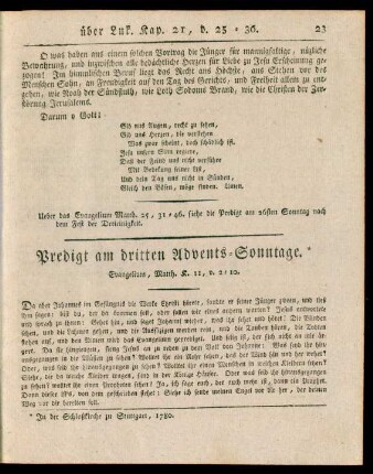 Predigt am dritten Advents-Sonntage