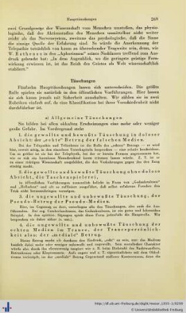 Täuschungen.
