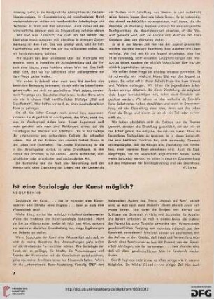 8: Ist eine Soziologie der Kunst möglich?