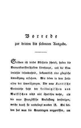 Vorrede zur dritten bis siebenten Ausgabe