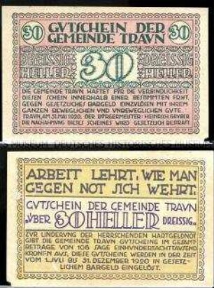 Traun, Oberösterreich 30 Heller