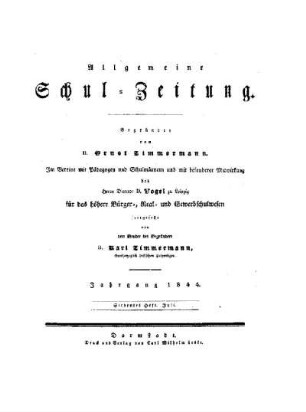 Titelblatt für Juli : [Heft 103 - 119]
