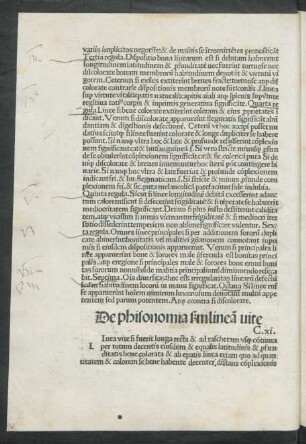 De phisonomia secundum lineam vite C. xi.