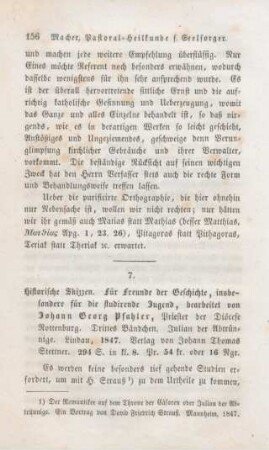 156-169 [Rezension] Pfahler, Johann Georg, Historische Skizzen