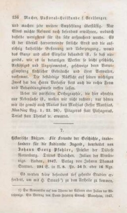 156-169 [Rezension] Pfahler, Johann Georg, Historische Skizzen