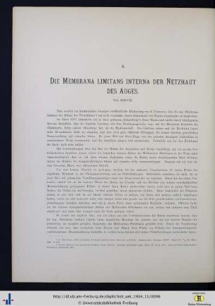 Die Membrana limitans interna der Netzhaut des Auges.