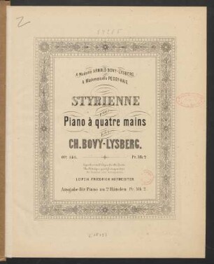 Styrienne : pour piano à quatre mains : op. 146