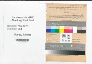 Entnazifizierung Johann Stangl , geb. 29.04.1915 (Kraftfahrer)