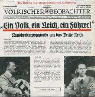 Schallplatte zur Rundfunkpropaganda im Nationalsozialismus, Platte