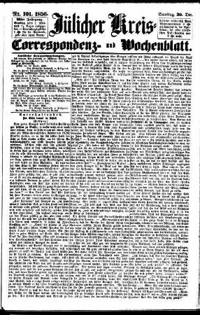 Jülicher Kreis-, Correspondenz- und Wochenblatt. 1852-1866