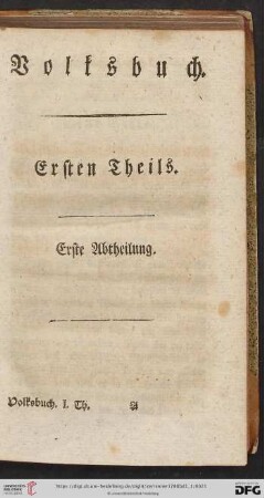 Ersten Theils, erste Abtheilung