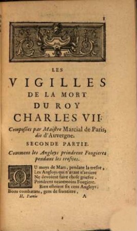 Les Poesies De Martial De Paris, Dit D'Auvergne, Procureur Au Parlement, Seconde Partie