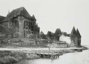 Marienburg, Ordensschloss : Marienburg (Malbork/Polen). Ordensburg Marienburg. Mittelschloss, Hochmeisterpalast. Ansicht von Norden mit Brücktor