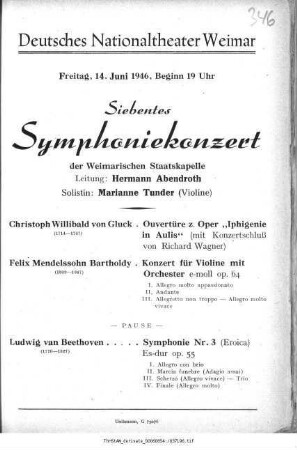 Siebentes Symphoniekonzert